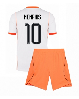 Billige Fotballdrakt Nederland Memphis Depay #10 Replika Bortedraktsett Barn VM 2026 Kortermet (med bukser)